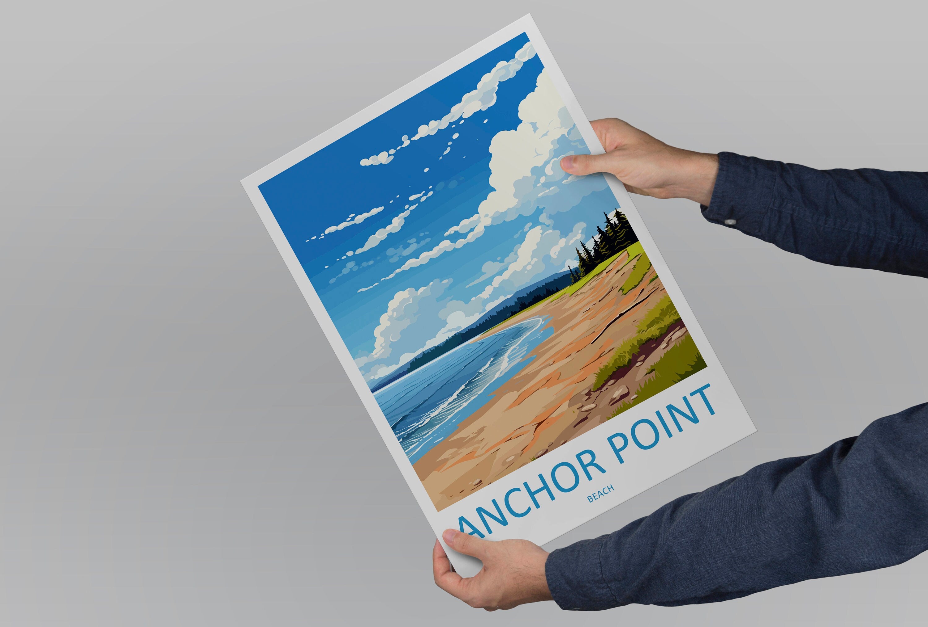 Anchor Point Beach Travel Print