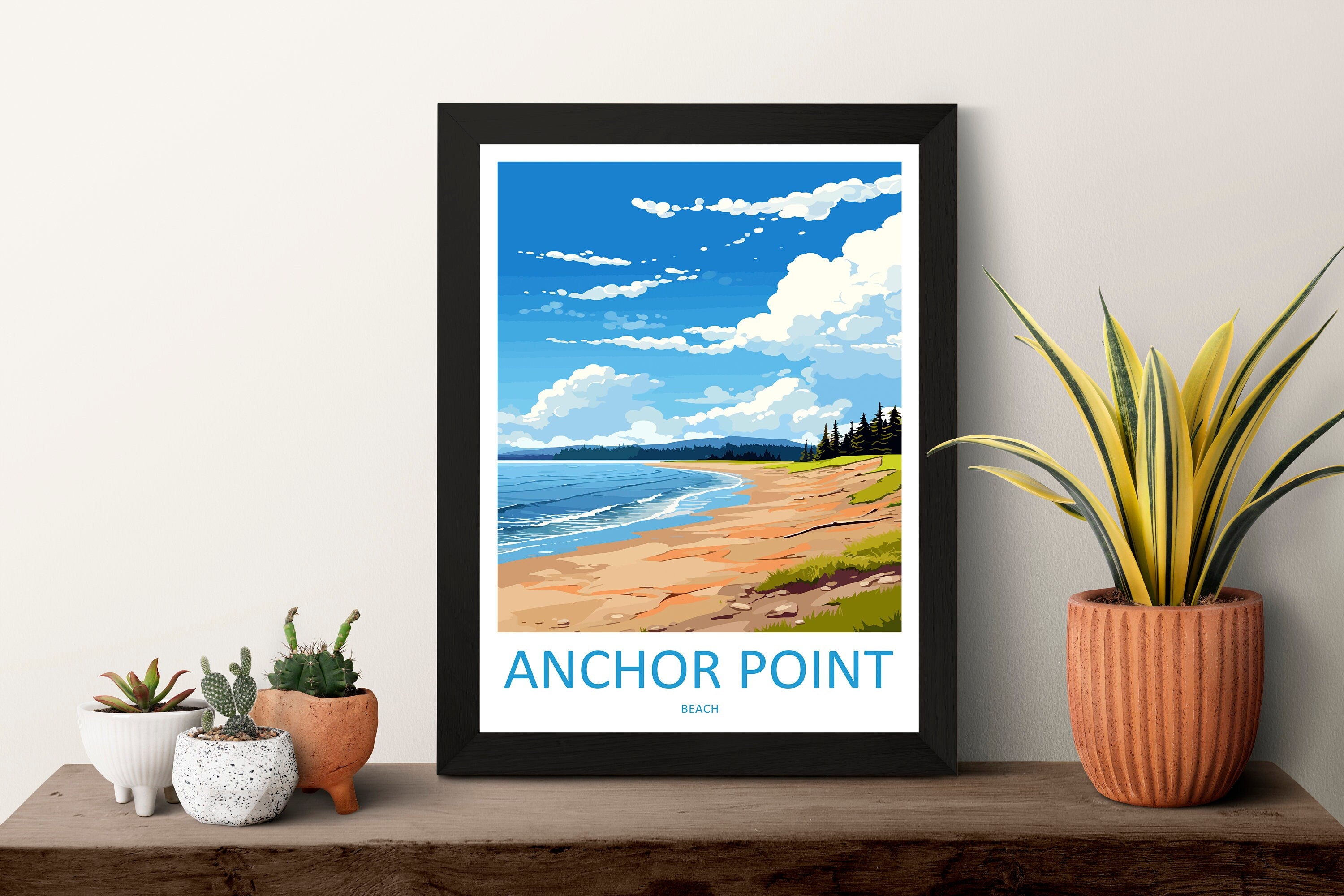 Anchor Point Beach Travel Print