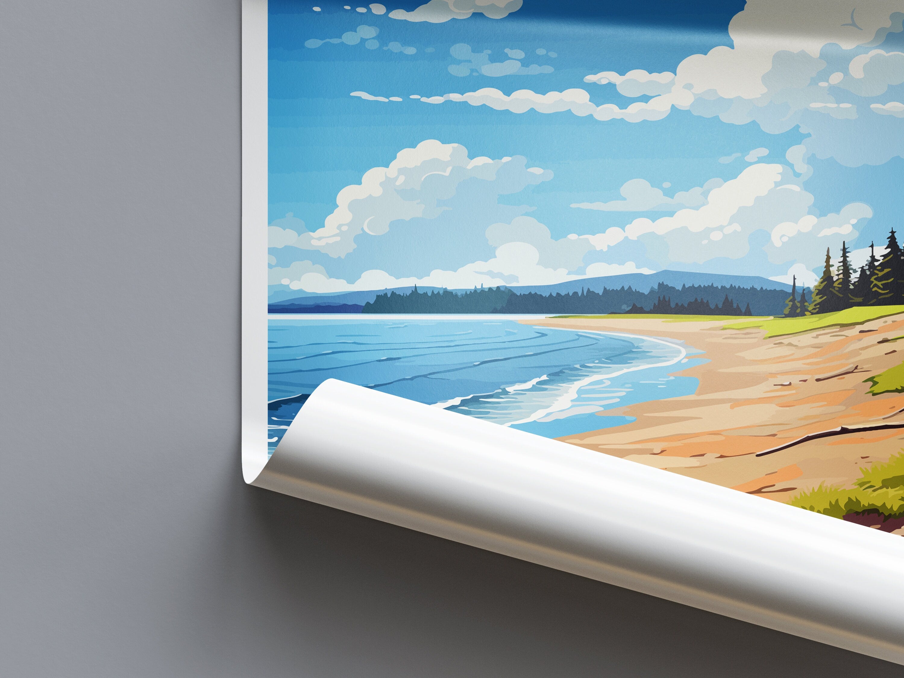 Anchor Point Beach Travel Print