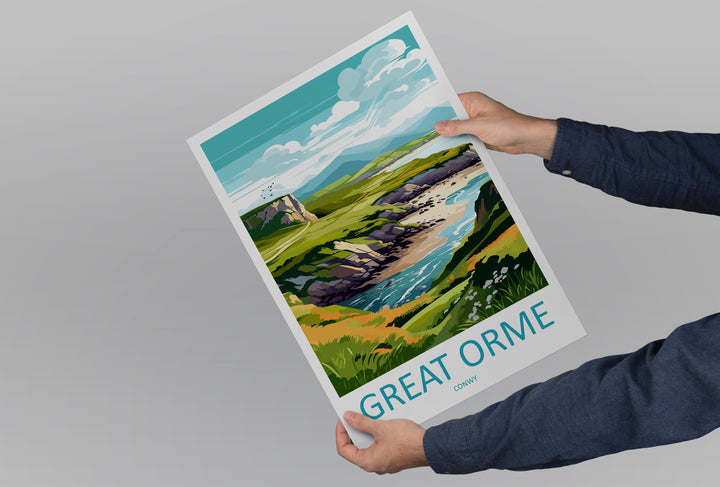 Great Orme Travel Print Wall Art Great Orme Wall Hanging Home Decor Great Orme Gift Art Lovers Wall Art Conwy Travel Art