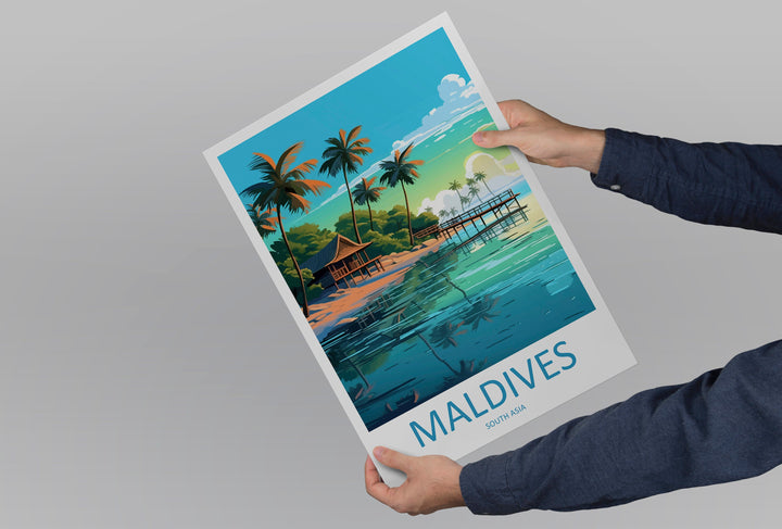 Maldives Travel Print Wall Art Maldives Wall Hanging Home Décor Maldives Gift Art Lovers Wall Art South Aisa Travel Print