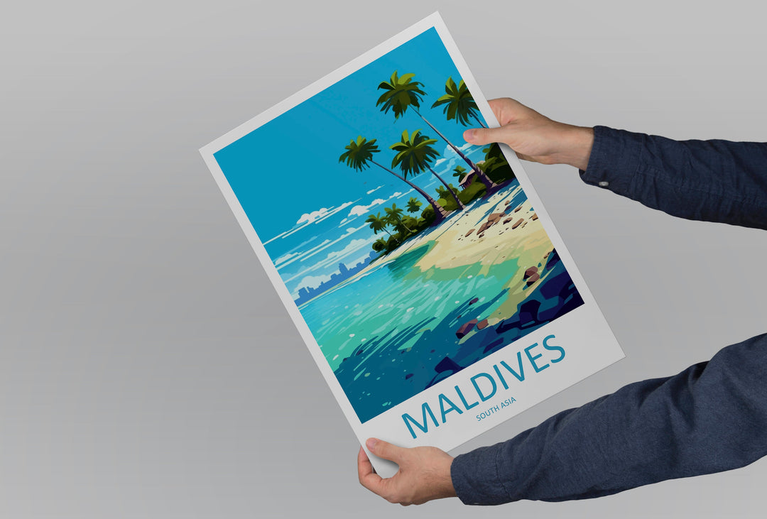 Maldives Travel Print Wall Art Maldives Wall Hanging Home Décor Maldives Gift Art Lovers Wall Art South Aisa Travel Print