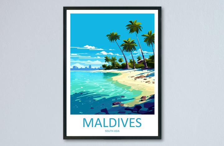 Maldives Travel Print Wall Art Maldives Wall Hanging Home Décor Maldives Gift Art Lovers Wall Art South Aisa Travel Print
