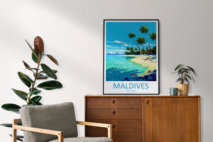 Maldives Travel Print Wall Art Maldives Wall Hanging Home Décor Maldives Gift Art Lovers Wall Art South Aisa Travel Print