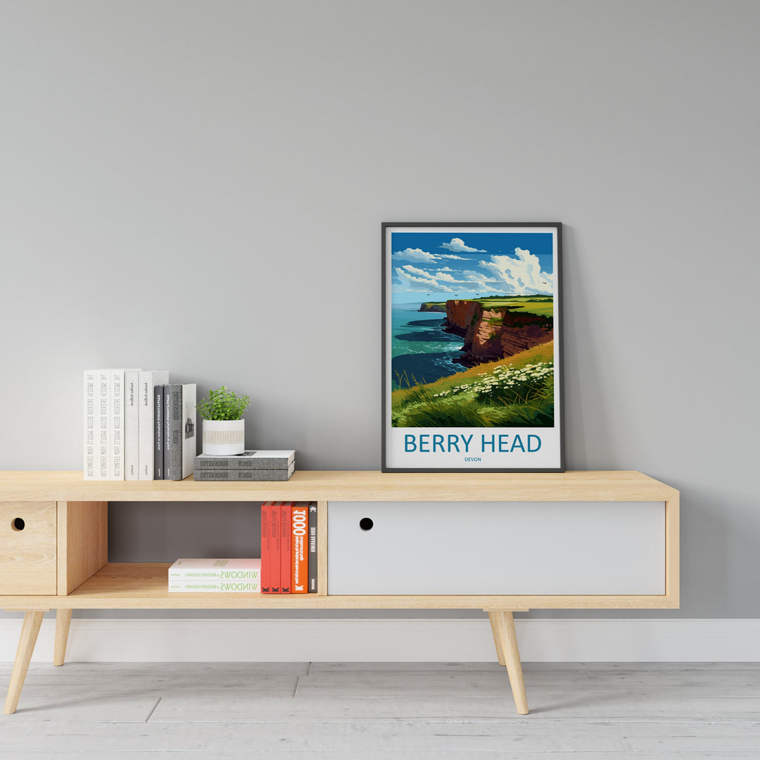 Berry Head Travel Print Wall Art Berry Head Wall Hanging Home Decor Berry Head Gift Art Lovers Wall Art Devon Travel Art