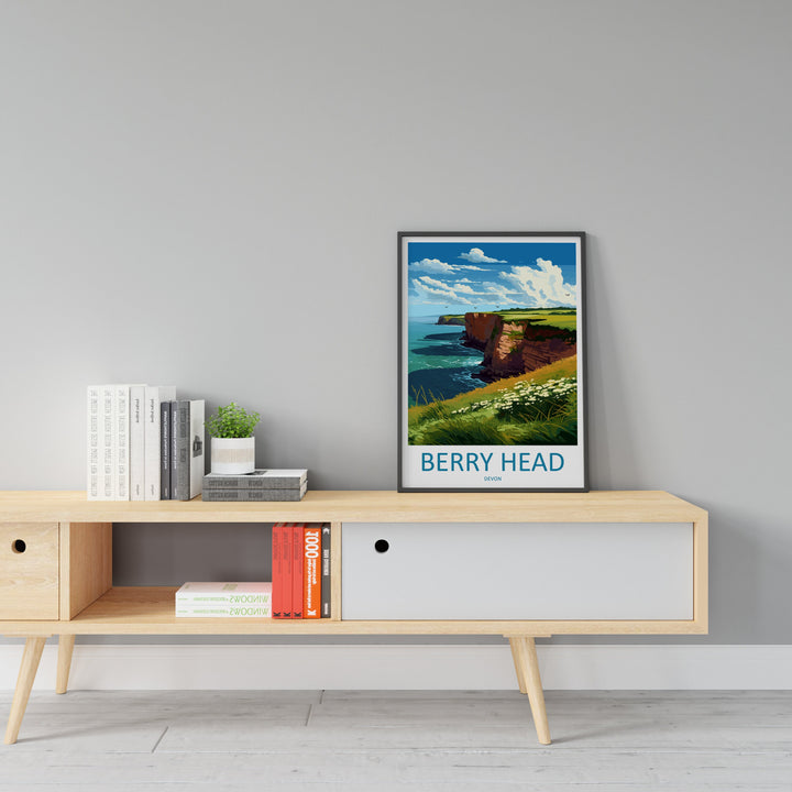 Berry Head Travel Print Wall Art Berry Head Wall Hanging Home Decor Berry Head Gift Art Lovers Wall Art Devon Travel Art