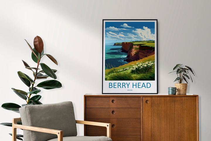 Berry Head Travel Print Wall Art Berry Head Wall Hanging Home Decor Berry Head Gift Art Lovers Wall Art Devon Travel Art