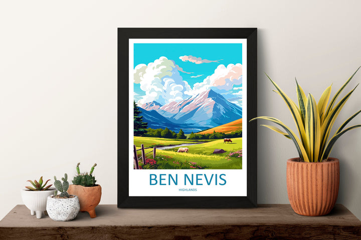 Ben Nevis Travel Print Wall Art Ben Nevis Wall Hanging Home Décor Ben Nevis Gift Art Lovers Scotland Art Lover Gift Ben Nevis Travel Artwork