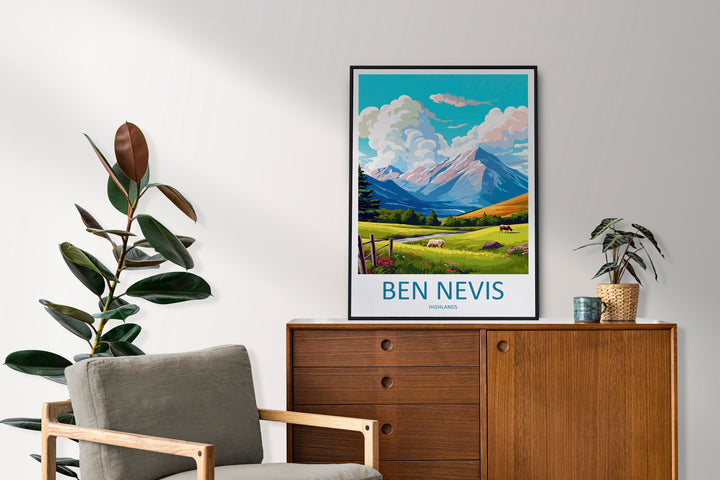 Ben Nevis Travel Print Wall Art Ben Nevis Wall Hanging Home Décor Ben Nevis Gift Art Lovers Scotland Art Lover Gift Ben Nevis Travel Artwork