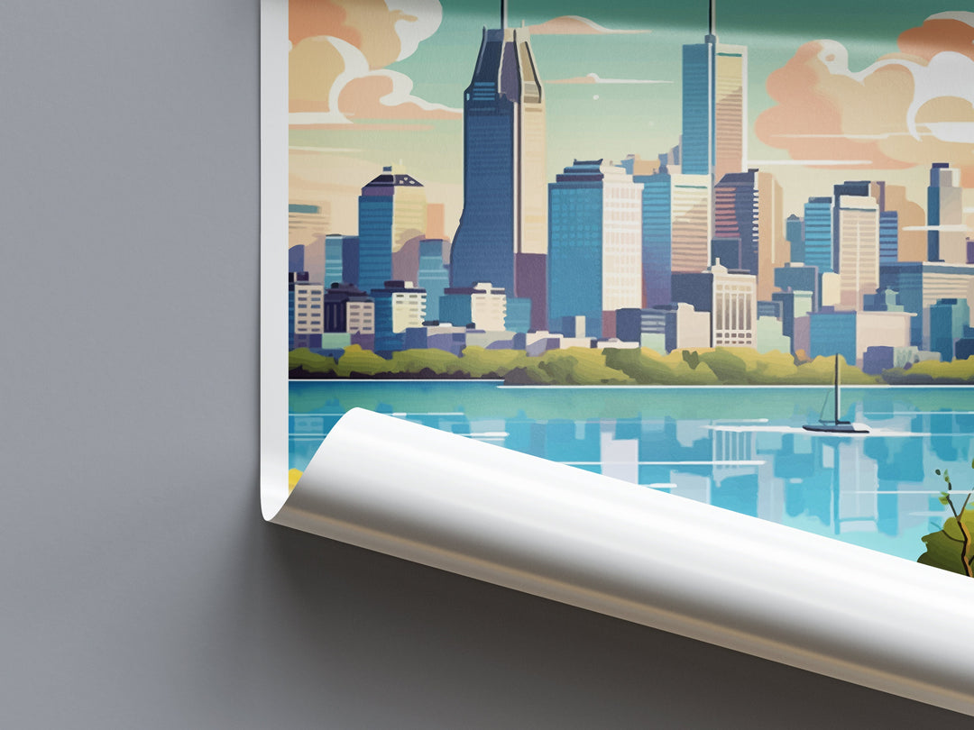 Montreal Travel Print Wall Art Montreal Wall Hanging Home Décor MontrealGift Art Lovers Canada Art Lover Gift Montreal City Gift