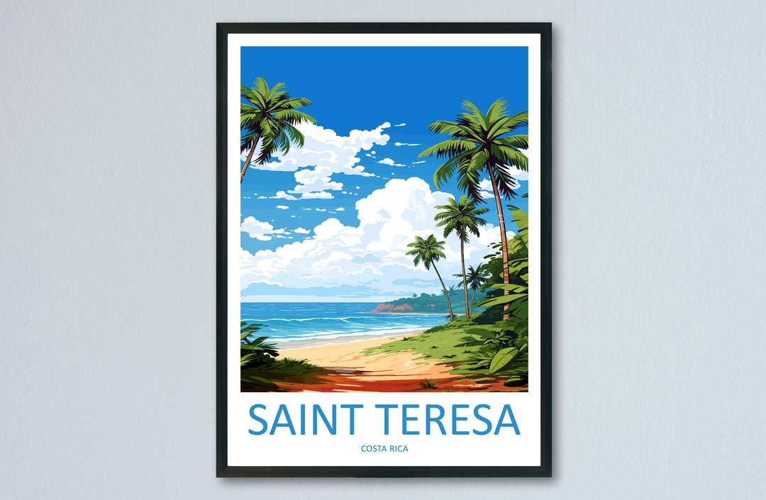 Saint Teresa Travel Print Wall Art Saint Teresa Wall Hanging Home Décor Saint Teresa Gift Art Lovers Wall Art Costa Rica Wall Art