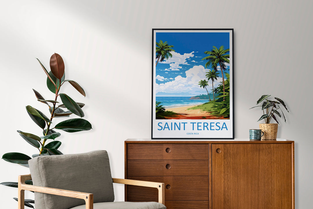 Saint Teresa Travel Print Wall Art Saint Teresa Wall Hanging Home Décor Saint Teresa Gift Art Lovers Wall Art Costa Rica Wall Art