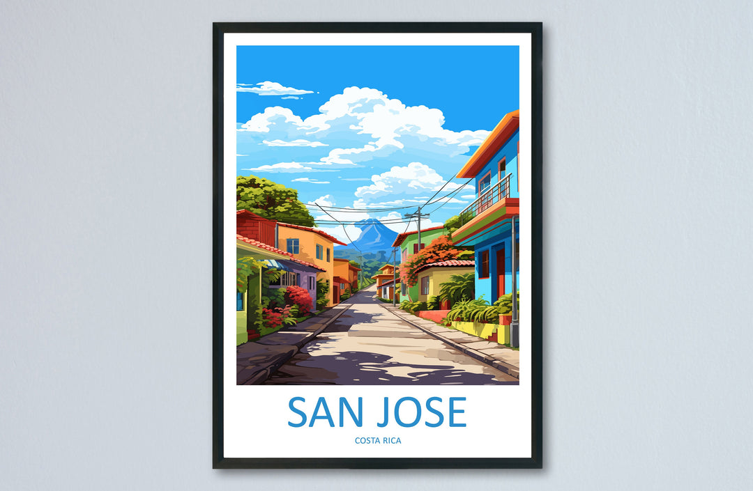 San Jose Travel Print Wall Art San Jose Wall Hanging Home Décor San Jose Gift Art Lovers Wall Art Costa Rica Wall Art