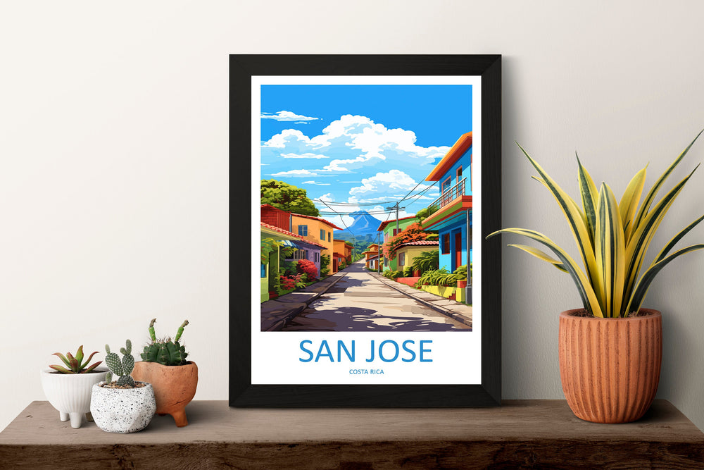 San Jose Travel Print Wall Art San Jose Wall Hanging Home Décor San Jose Gift Art Lovers Wall Art Costa Rica Wall Art
