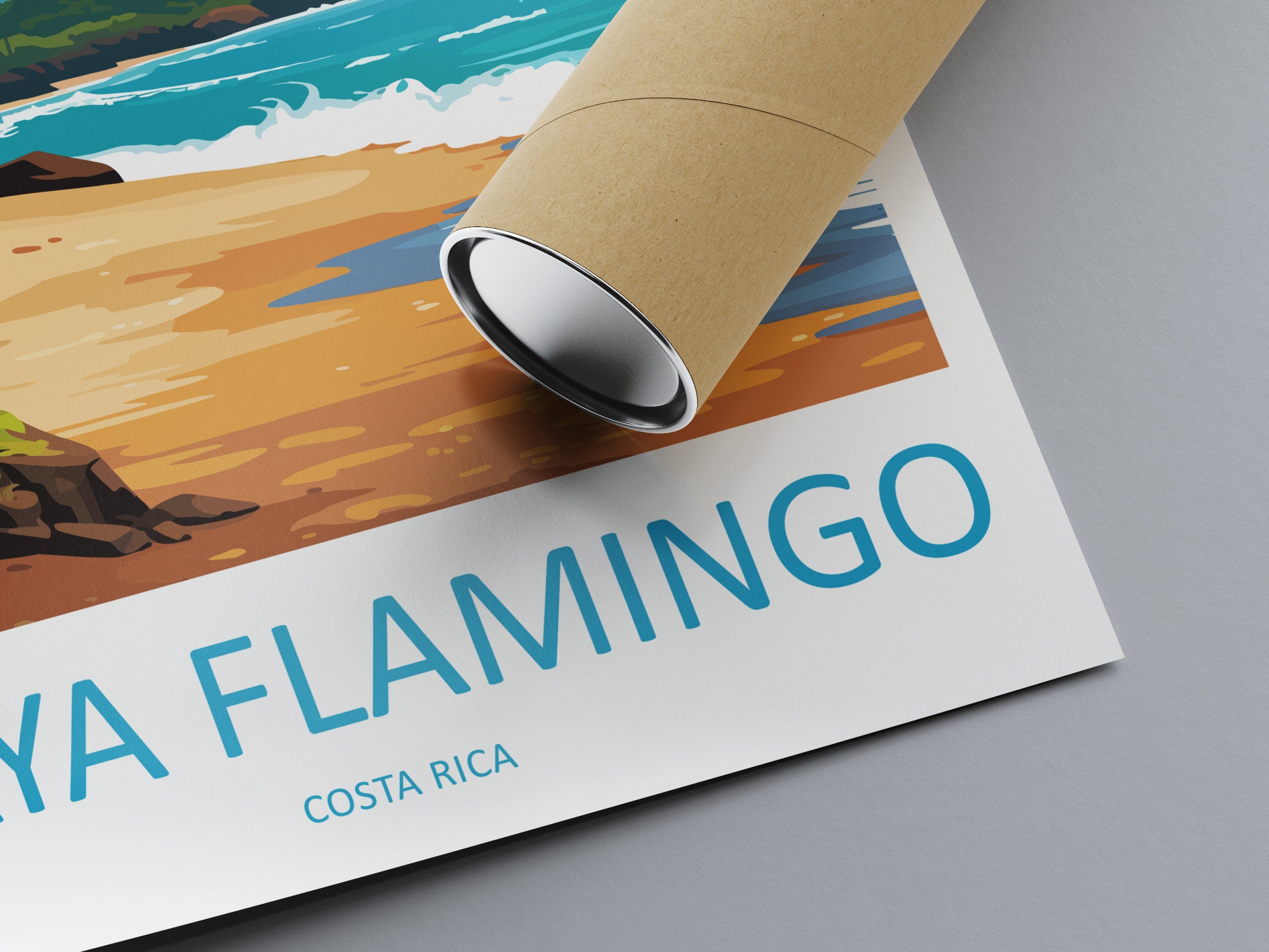 Playa Flamingo Travel Print