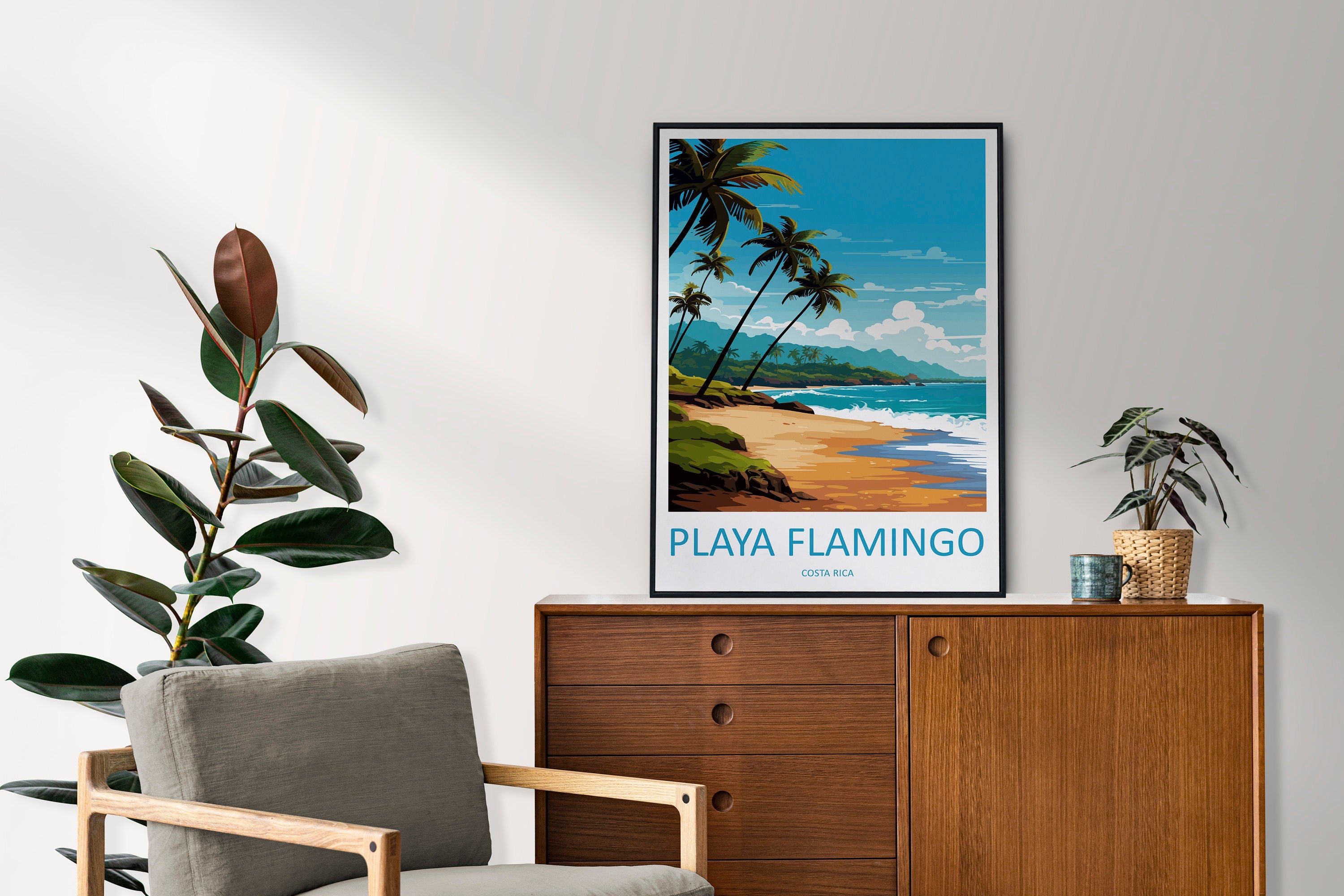 Playa Flamingo Travel Print