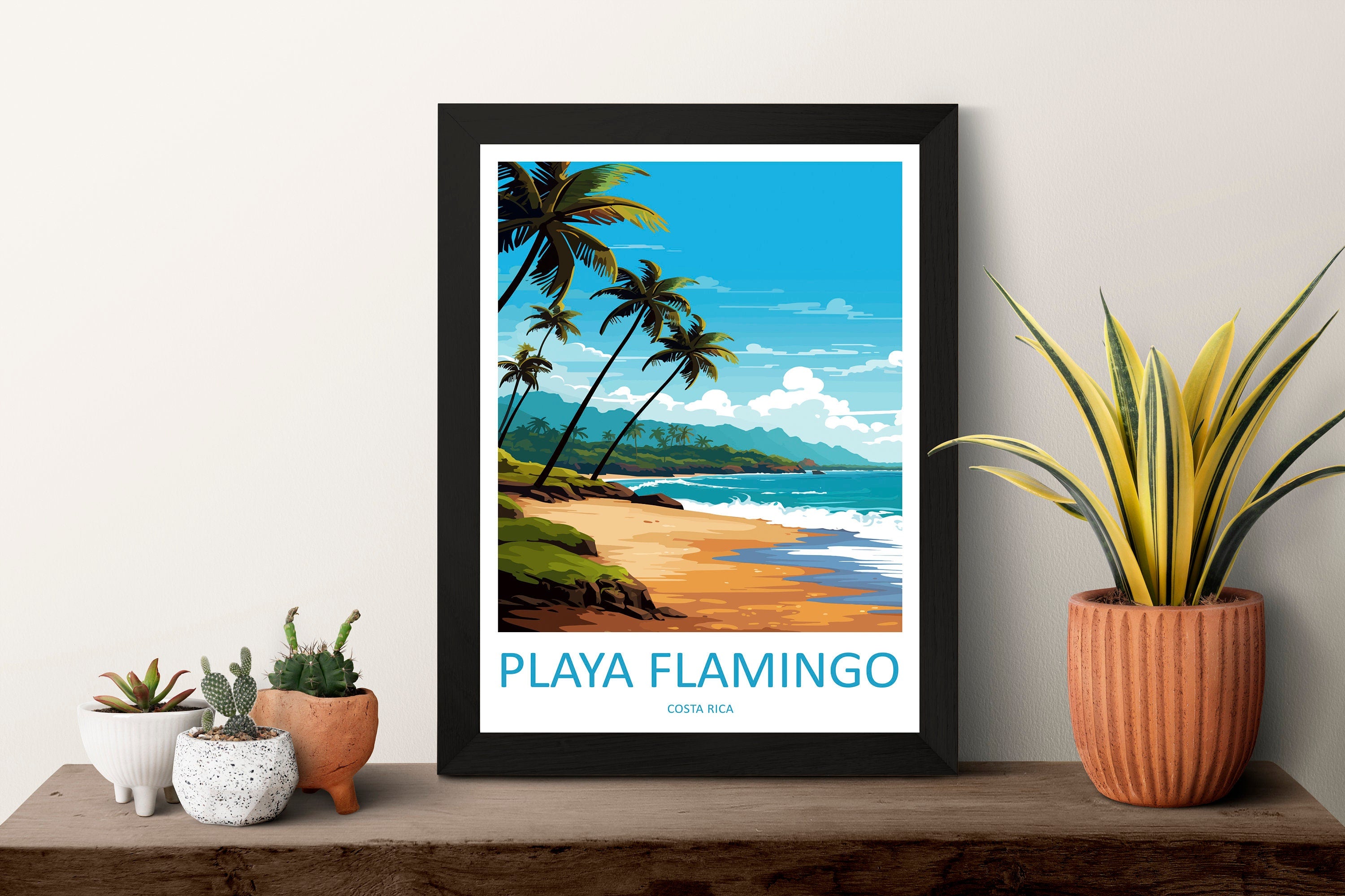 Playa Flamingo Travel Print