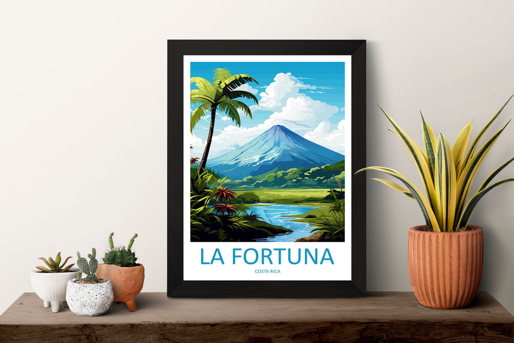 La Fortuna Travel Print Wall Art La Fortuna Wall Hanging Home Décor La Fortuna Gift Art Lovers Wall Art Costa Rica Art Wall Art Gift