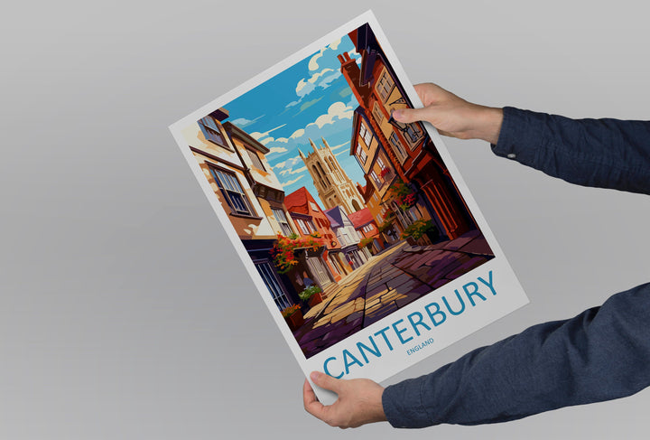 Canterbury Travel Print Wall Art Canterbury Wall Hanging Home Décor Canterbury Gift Art Lovers Art Lover Gift Canterbury Travel Art Gift