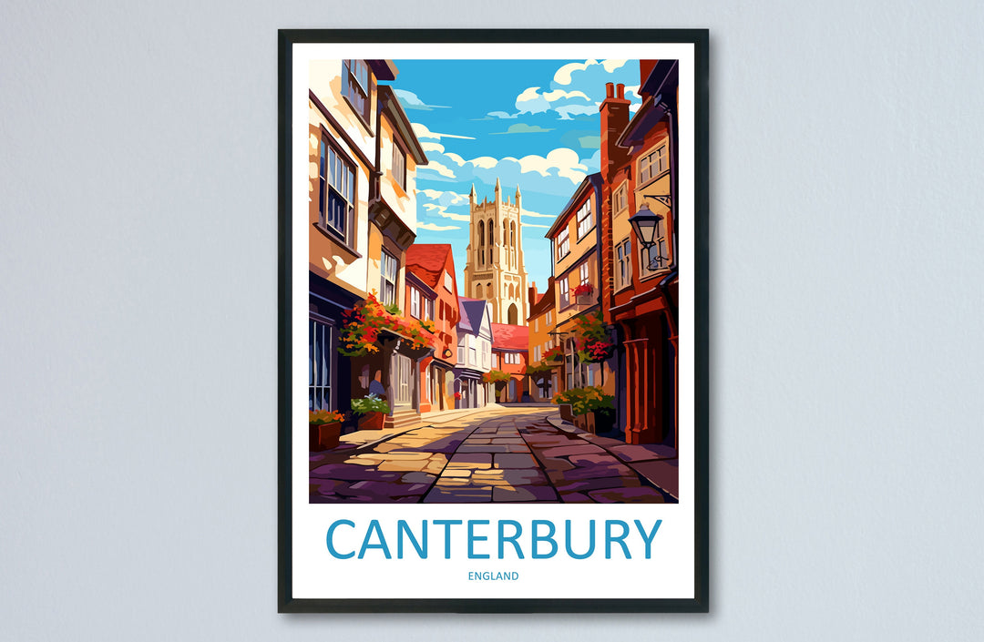 Canterbury Travel Print Wall Art Canterbury Wall Hanging Home Décor Canterbury Gift Art Lovers Art Lover Gift Canterbury Travel Art Gift