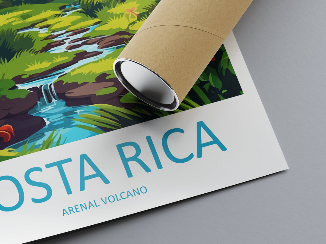 Costa Rica Arenal Volcano Travel Print Wall Art Costa Rica Wall Hanging Home Décor Costa Rica Gift Art Lovers Wall Art Caribbean Travel Art