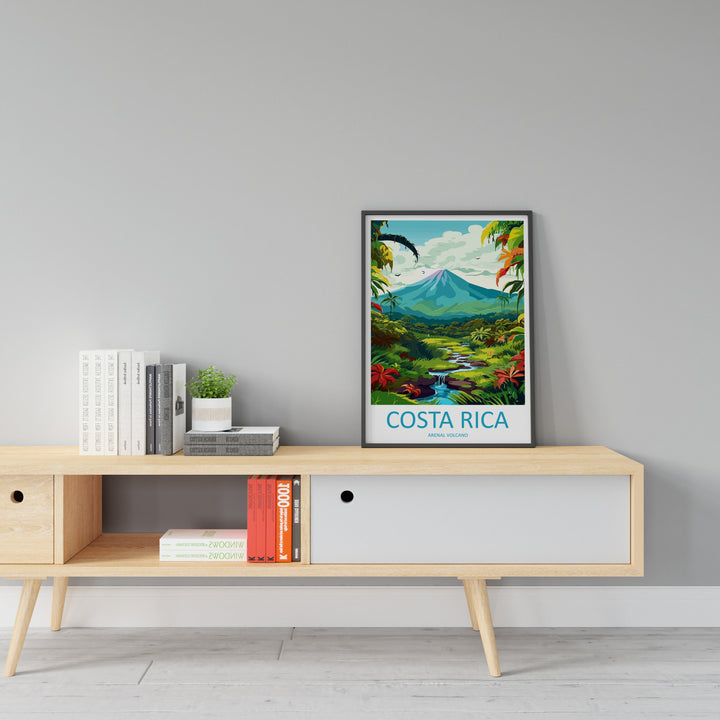 Costa Rica Arenal Volcano Travel Print Wall Art Costa Rica Wall Hanging Home Décor Costa Rica Gift Art Lovers Wall Art Caribbean Travel Art