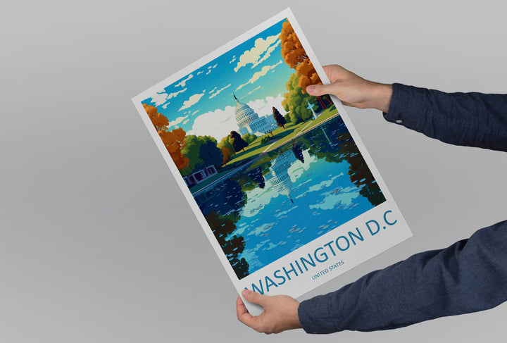 Washington DC Travel Print Wall Art Washington DC Wall Hanging Home Décor Washington DC Gift Art Lovers United States Art Lover Gift