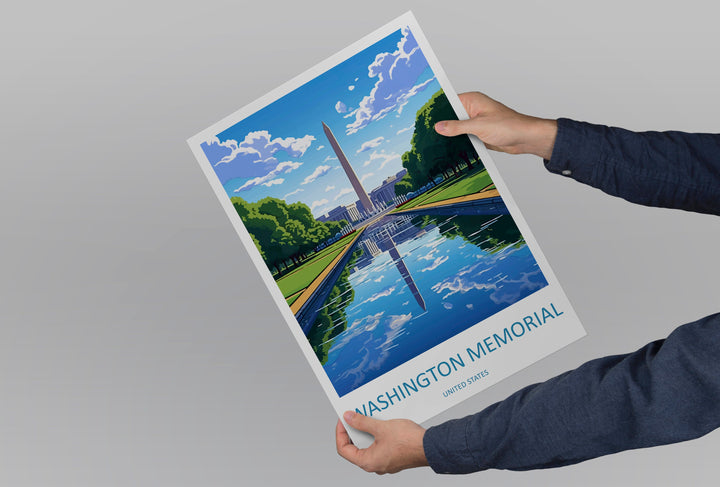 Washington Memorial Travel Print Wall Art DC Memorial Wall Hanging Home Décor Washington DC Gift Art Lovers United States Art Lover Gift