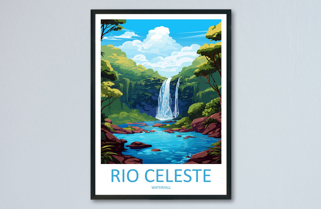 Rio Celeste Waterfall Travel Print Wall Art Rio Celeste Waterfall Wall Hanging Home Décor Rio Celeste Waterfall Gift Art Lovers