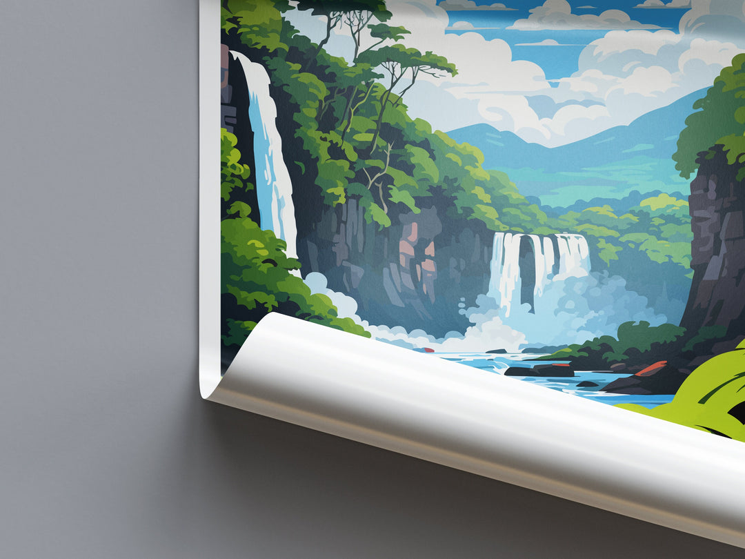 Nauyaca Waterfalls Travel Print Wall Art Nauyaca Waterfalls Wall Hanging Home Décor Nauyaca Waterfalls Gift Art Lovers