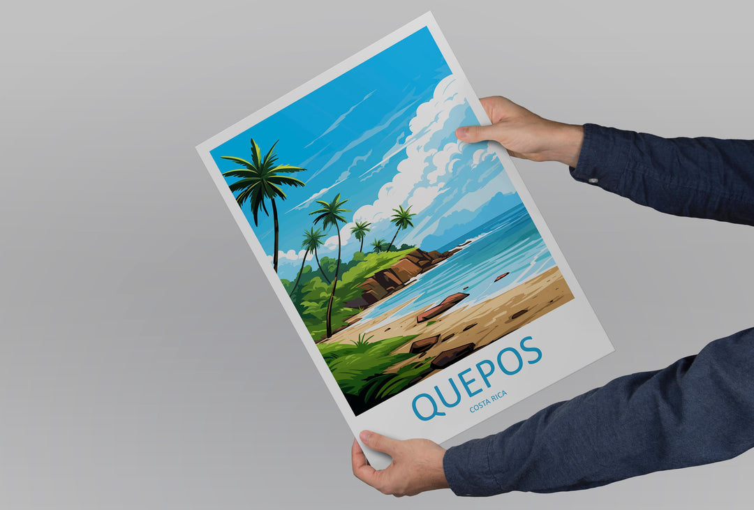Quepos Travel Print Wall Art Quepos Wall Hanging Home Décor Quepos Gift Art Lovers Costa Rica Wall Art Costa Rica Travel Poster Art