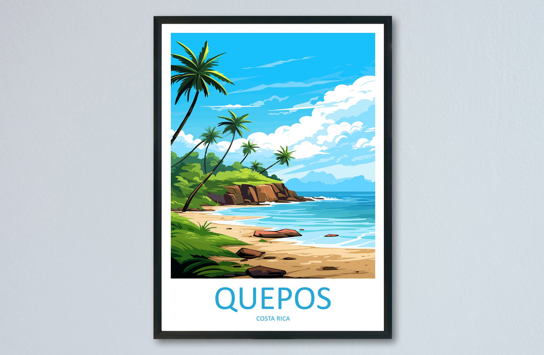 Quepos Travel Print Wall Art Quepos Wall Hanging Home Décor Quepos Gift Art Lovers Costa Rica Wall Art Costa Rica Travel Poster Art