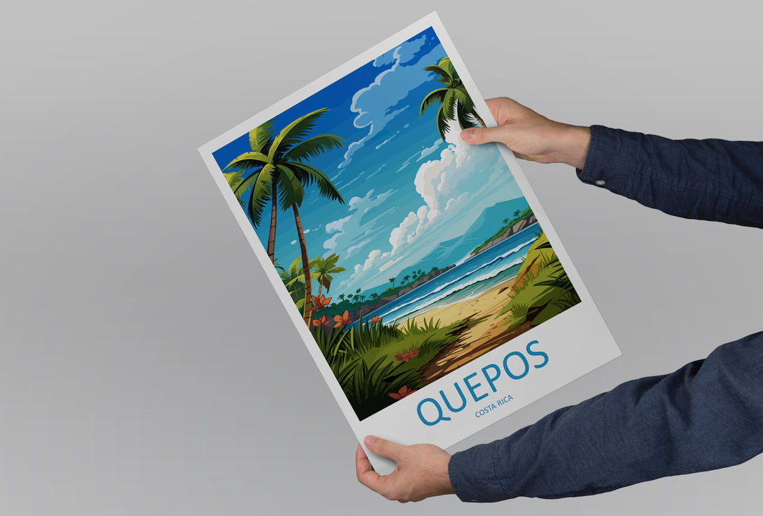Quepos Travel Print Wall Art Quepos Wall Hanging Home Décor Quepos Gift Art Lovers Costa Rica Wall Art Costa Rica Travel Poster Art