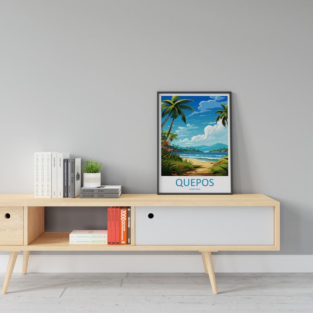 Quepos Travel Print Wall Art Quepos Wall Hanging Home Décor Quepos Gift Art Lovers Costa Rica Wall Art Costa Rica Travel Poster Art