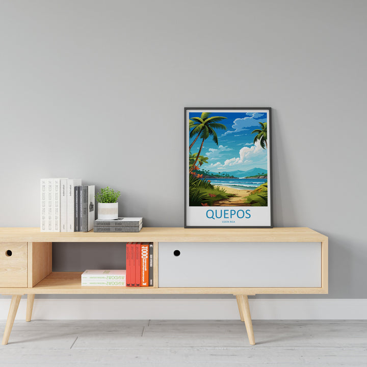 Quepos Travel Print Wall Art Quepos Wall Hanging Home Décor Quepos Gift Art Lovers Costa Rica Wall Art Costa Rica Travel Poster Art