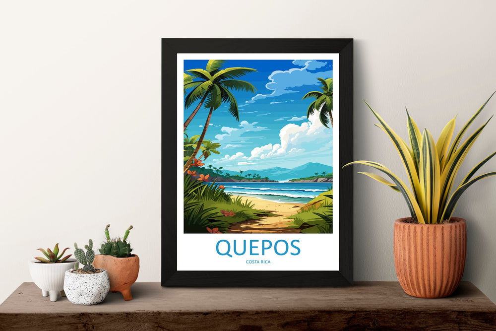 Quepos Travel Print Wall Art Quepos Wall Hanging Home Décor Quepos Gift Art Lovers Costa Rica Wall Art Costa Rica Travel Poster Art