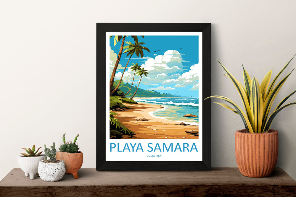 Samara Beach Travel Print Wall Art Samara Beach Wall Hanging Home Décor Samara Beach Gift Art Lovers Costa Rica Wall Art Costa Rica Travel