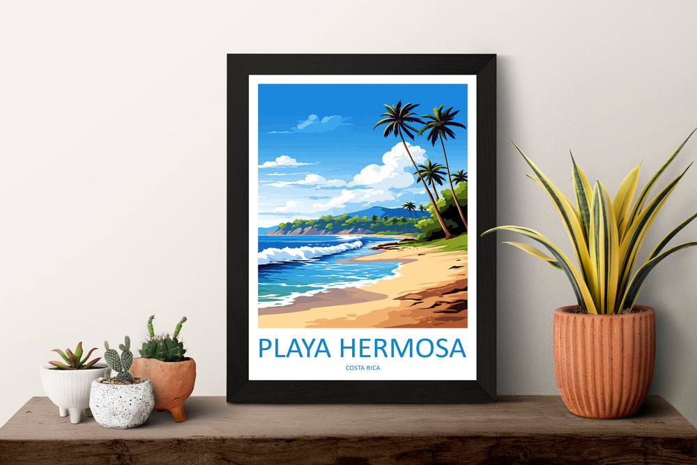 Playa Hermosa Travel Print Wall Art Playa Hermosa Wall Hanging Home Décor Playa Hermosa Gift Art Lovers Costa Rica Wall Art Costa Rica