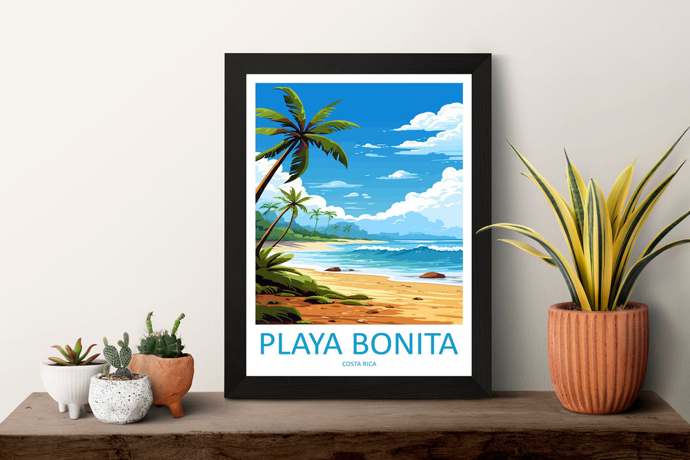 Playa Bonita Travel Print Wall Art Playa Bonita Wall Hanging Home Décor Playa Bonita Gift Art Lovers Costa Rica Wall Art Costa Rica
