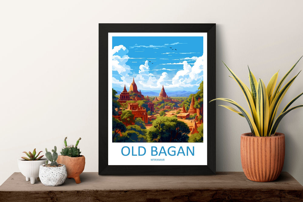 Old Bagan Travel Print Wall Art Old Bagan Wall Hanging Home Décor Old Bagan Gift Art Lovers Myanmar Art Lover Gift Wall Décor