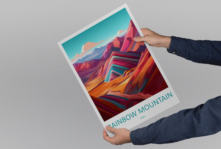 Rainbow Mountain Travel Print Wall Art Rainbow Mountain Wall Hanging Home Décor Rainbow Mountain Gift Art Lovers Peru Art Lover Gift Peru