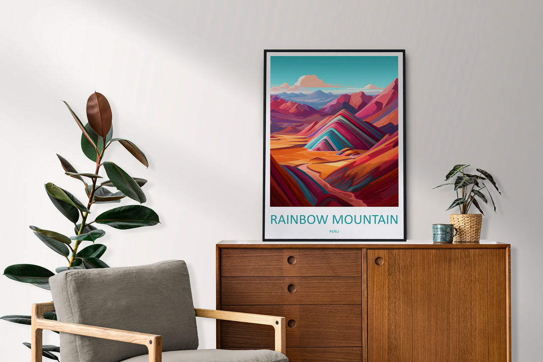 Rainbow Mountain Travel Print Wall Art Rainbow Mountain Wall Hanging Home Décor Rainbow Mountain Gift Art Lovers Peru Art Lover Gift Peru
