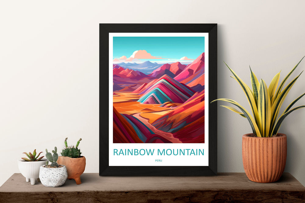 Rainbow Mountain Travel Print Wall Art Rainbow Mountain Wall Hanging Home Décor Rainbow Mountain Gift Art Lovers Peru Art Lover Gift Peru