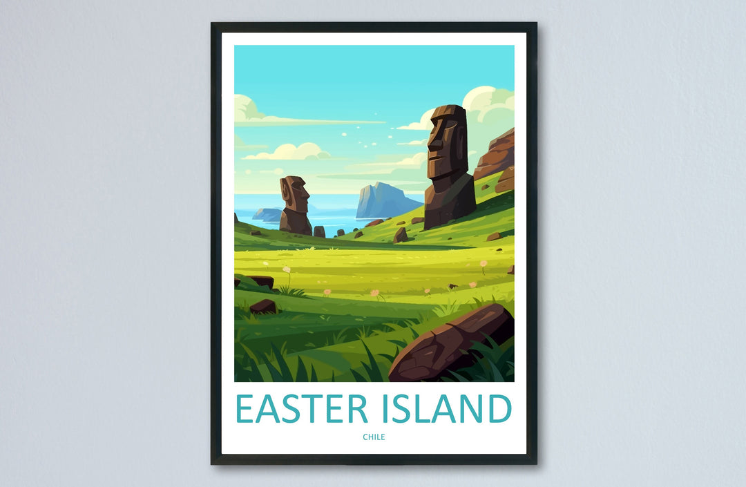 Easter Island Travel Print Wall Art Easter Island Wall Hanging Home Decoration Easter Island Gift Art Lovers Wall Art Print Easter Island