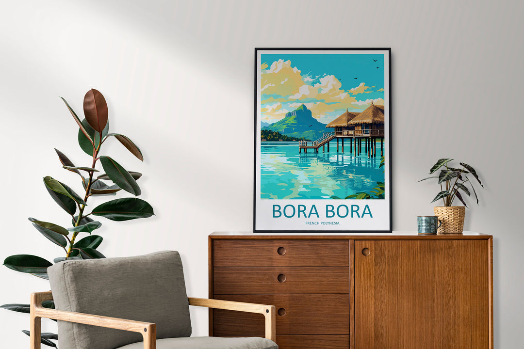 Bora Bora Travel Print Wall Art Bora Bora Wall Hanging Home Décor Bora Bora Gift Art Lovers French Polynesia Art Lover Gift Bora Bora Gift