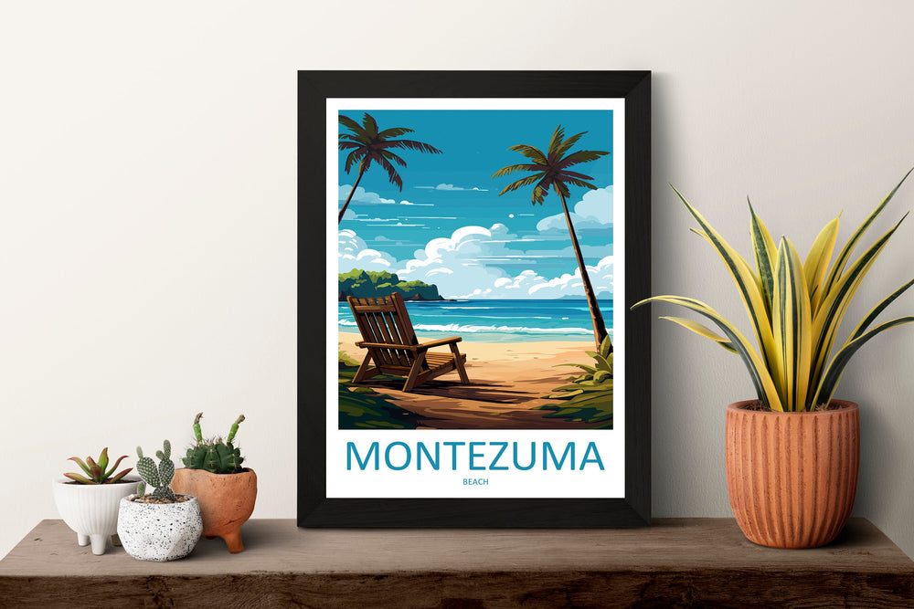Montezuma Beach Travel Print Wall Art Montezuma Beach Wall Hanging Home Décor Montezuma Beach Gift Art Costa Rica