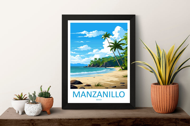 Manzanillo Beach Travel Print Wall Art Manzanillo Beach Wall Hanging Home Décor Manzanillo Beach Gift Art Costa Rica