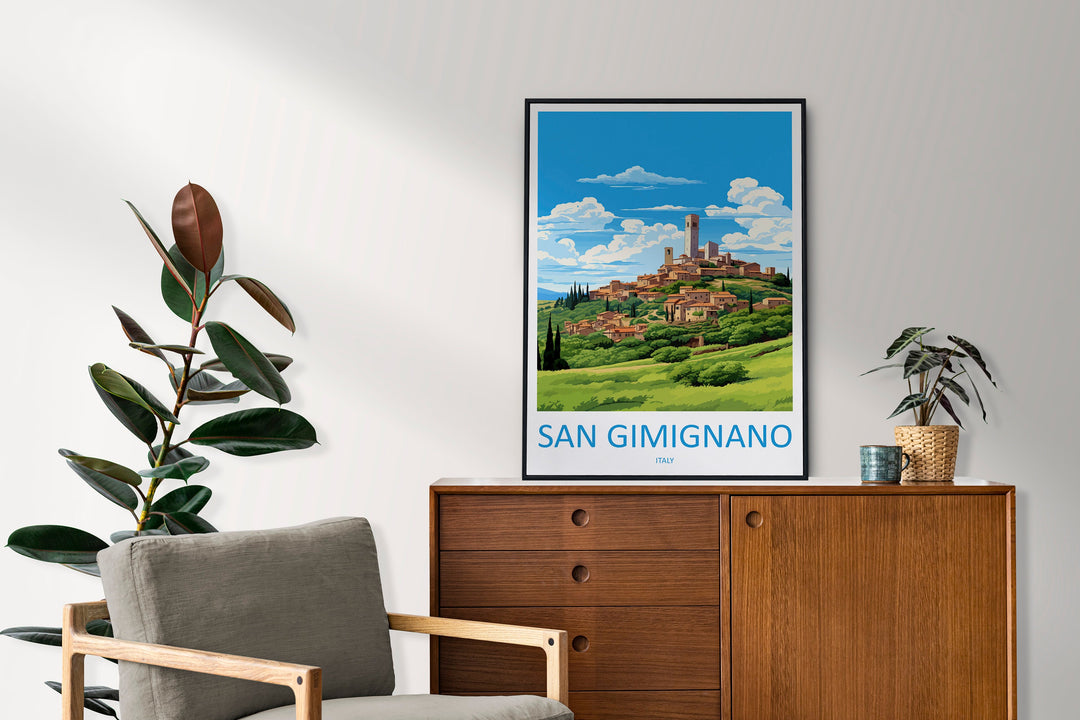 San Gimignano Travel Print Wall Art San Gimignano Italy Wall Hanging Home Decor San Gimignano Gift Art Lovers Wall Art Print Italy