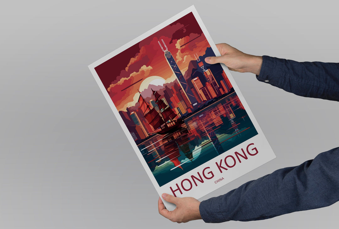 Hong Kong Travel Print Wall Art Hong Kong Wall Hanging Home Décor Gift Hong Kong Art Lovers China Hong Kong Art Gift Lover Print