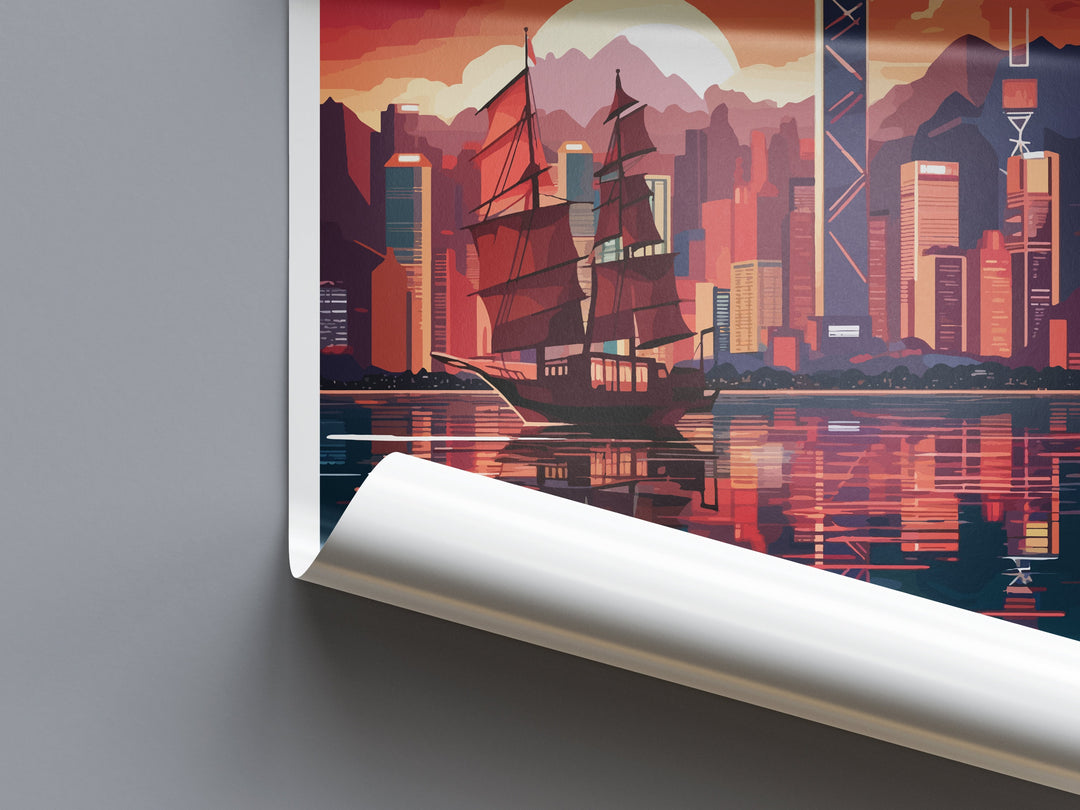 Hong Kong Travel Print Wall Art Hong Kong Wall Hanging Home Décor Gift Hong Kong Art Lovers China Hong Kong Art Gift Lover Print